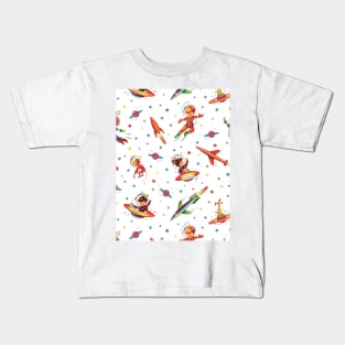 Vintage Space Japanese White Kids T-Shirt